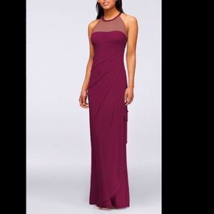 Cascading Side Ruffle Dress in Sangria Prom/ Bridesmaid dress